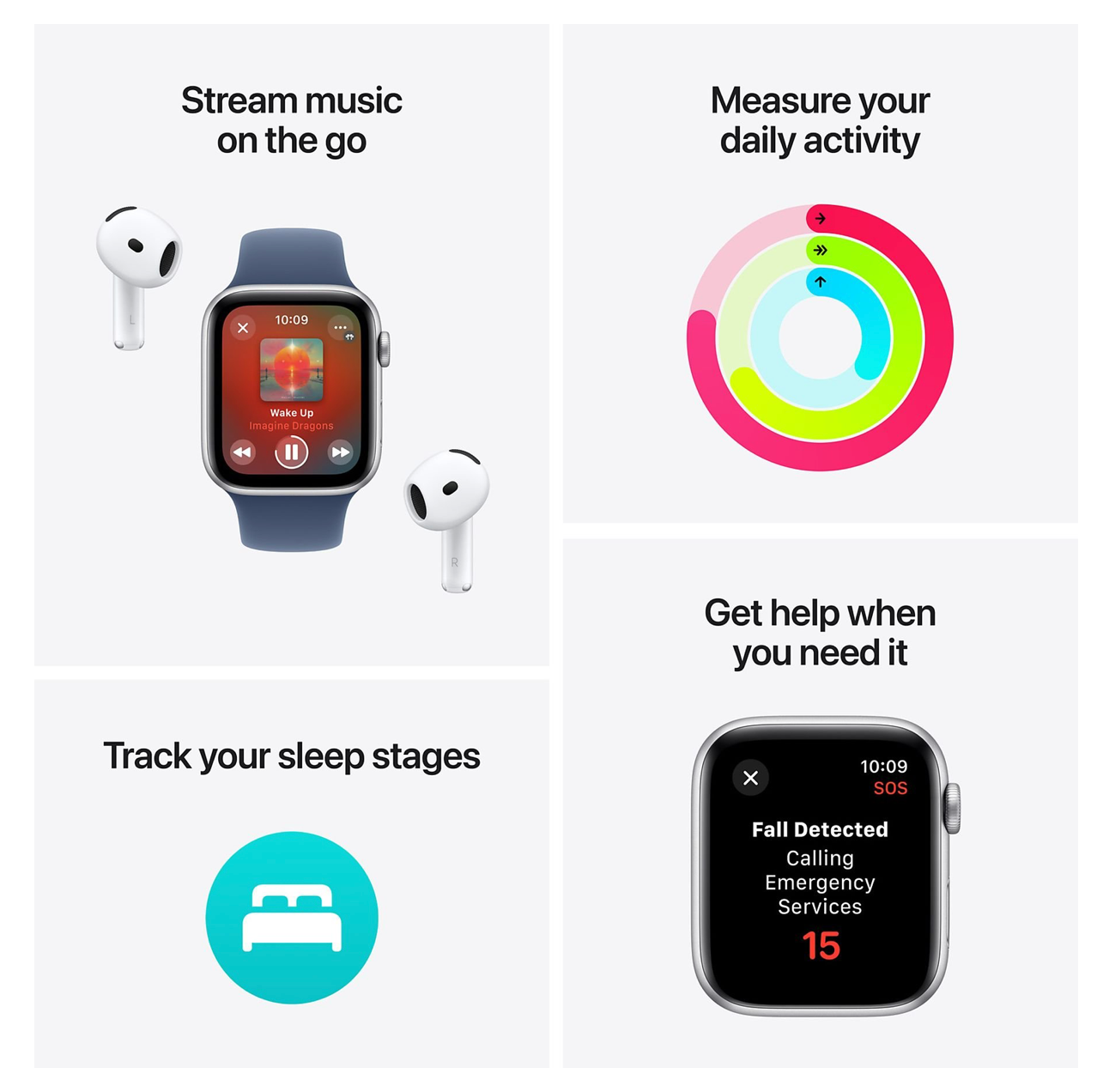 Apple Watch SE (2024) 40mm GPS + Cellular, Sportbandje S/M, Zwart (Zwart)