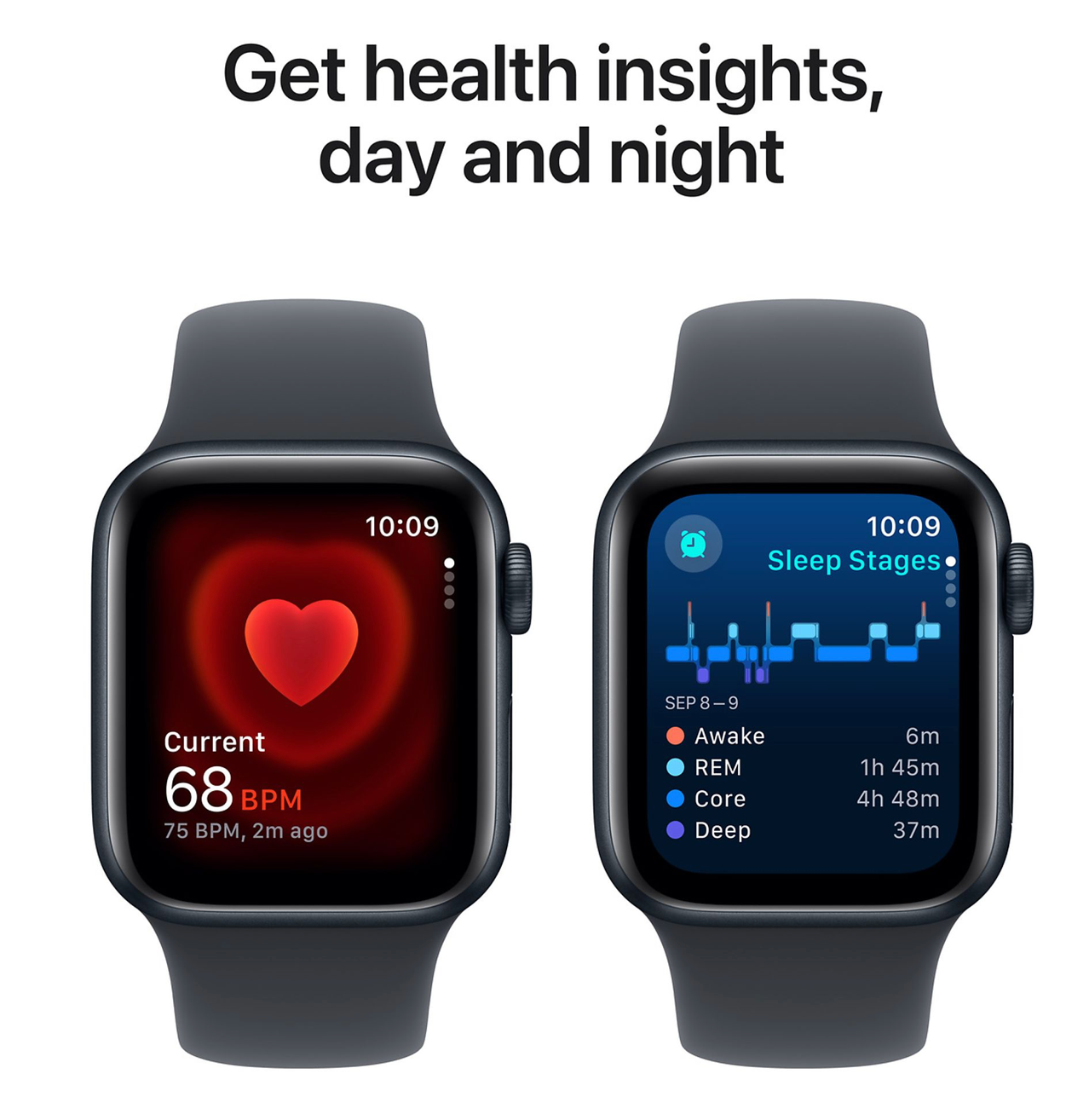 Apple Watch SE (2024) 40mm GPS + Cellular, Sportbandje S/M, Zwart (Zwart)