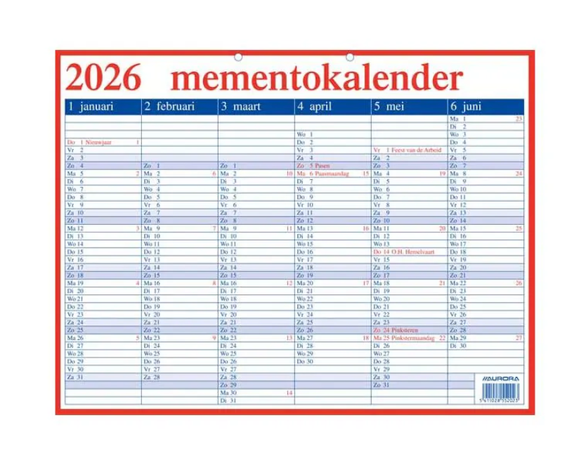 Aurora Memento 20 Nederlandstalig, 2026