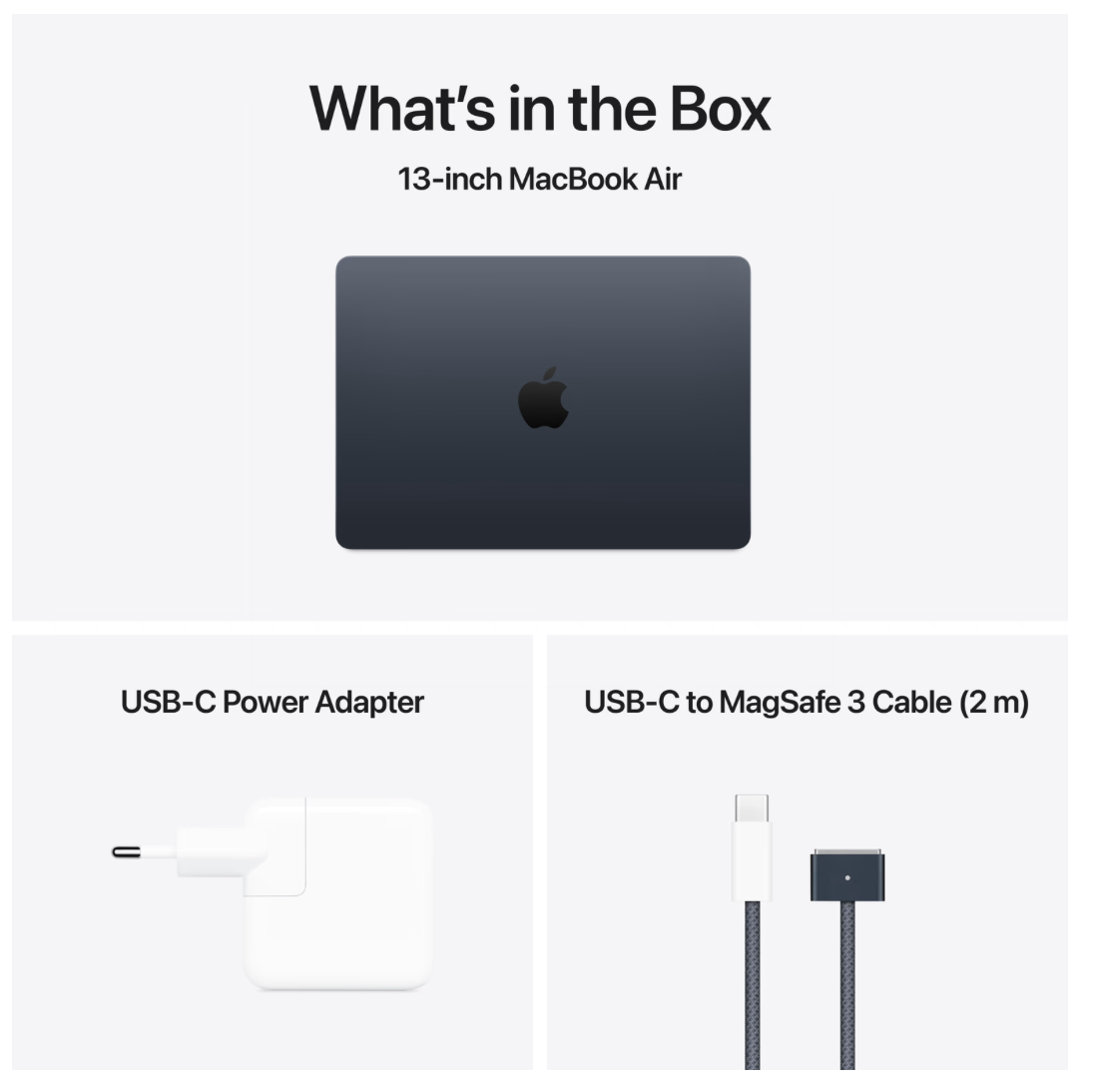 Apple MacBook Air 13 inch (2025) M4 (10 CPU/10 GPU) 16GB/512GB Middernacht QWERTY