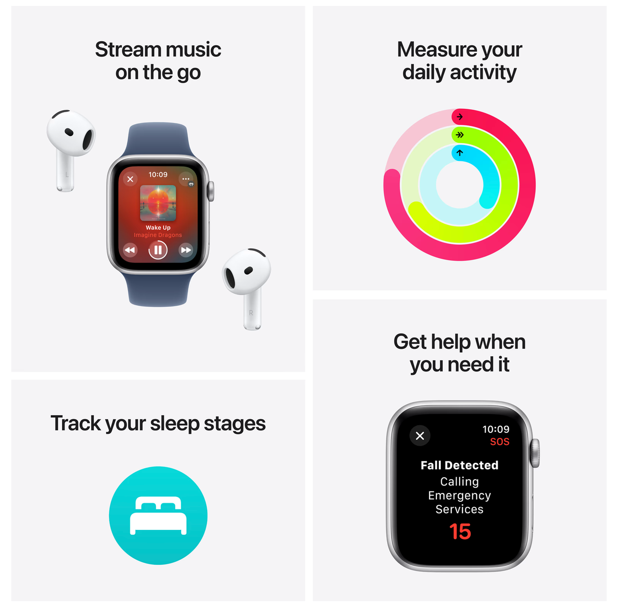 Apple Watch SE (2024) 4G 44mm Midnight Sportband S/M