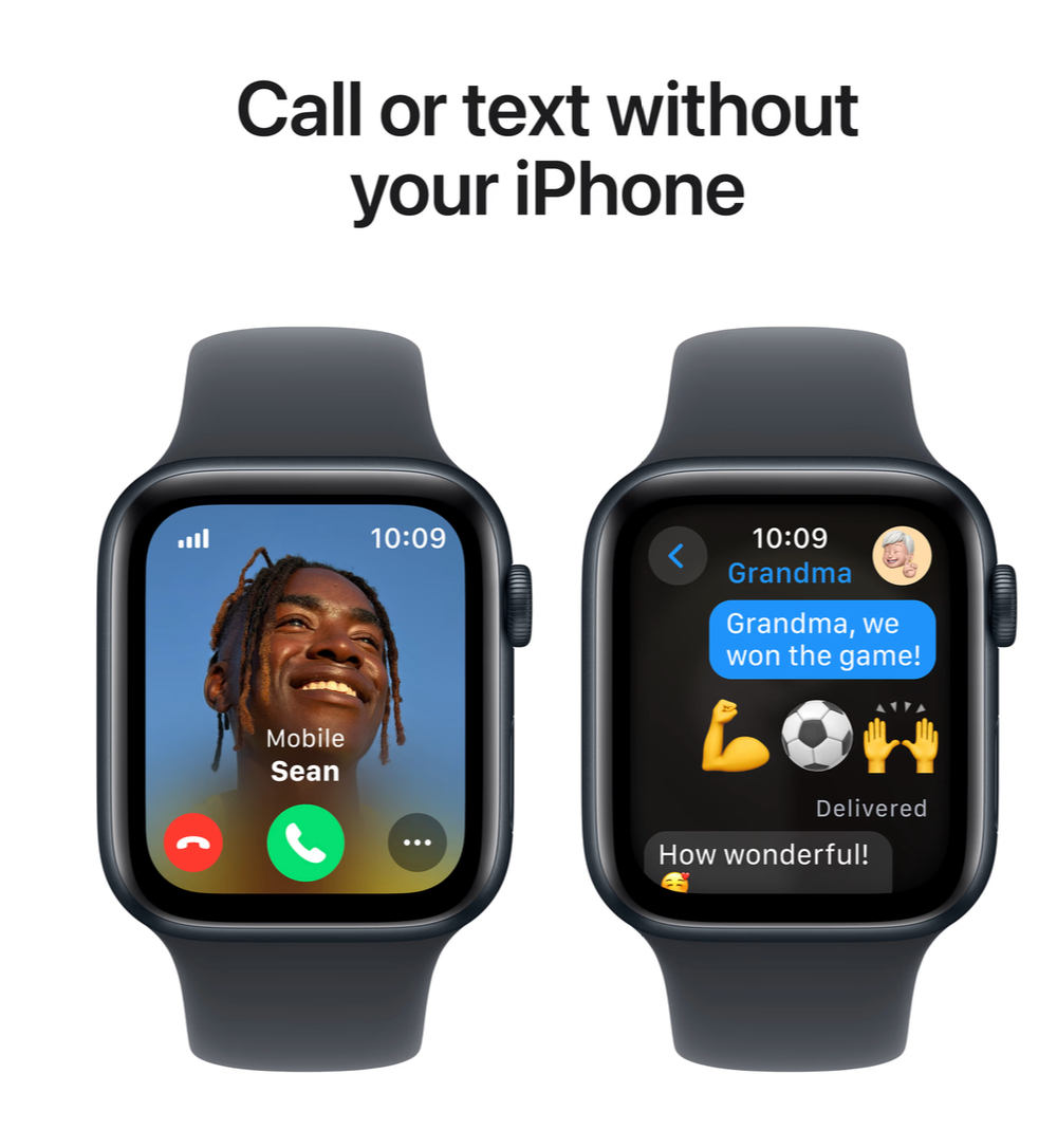 Apple Watch SE (2024) 4G 44mm Midnight Sportband S/M