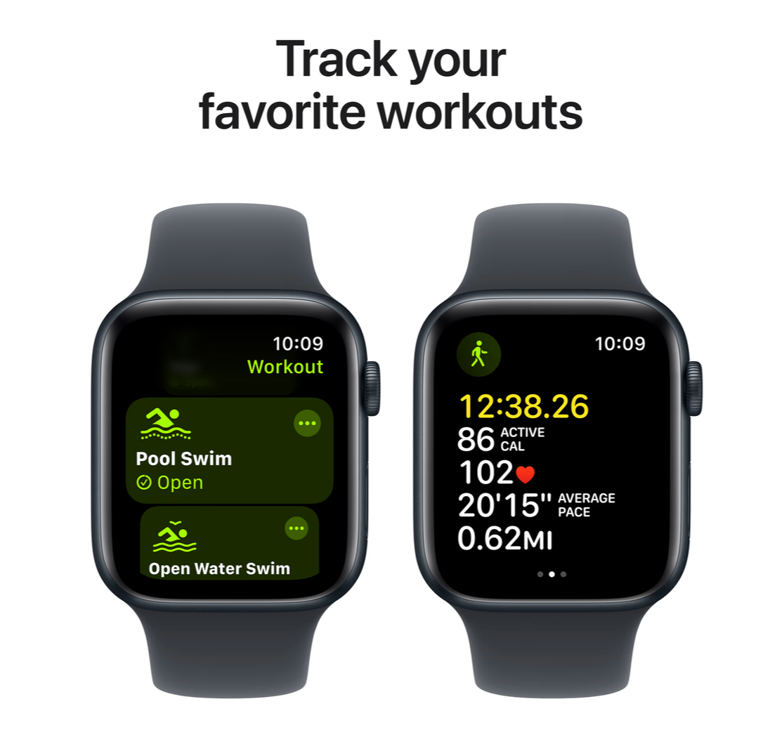 Apple Watch SE (2024) 4G 44mm Midnight Sportband S/M