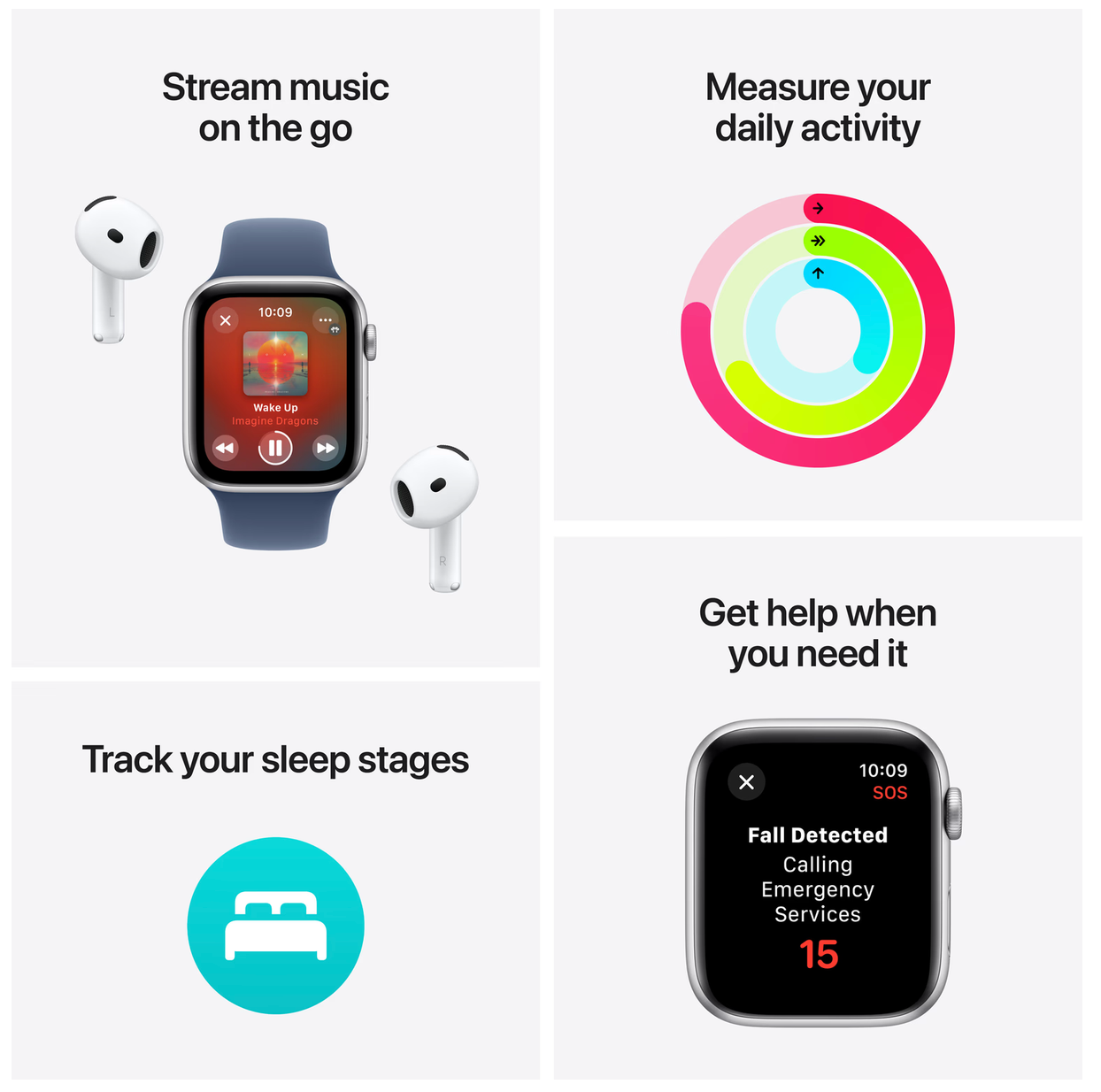 Apple Watch SE (2024) 4G 40mm Midnight Sportband M/L