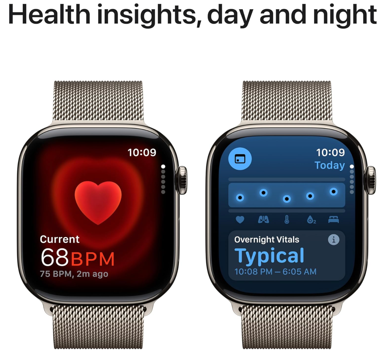 Apple Watch Series 10 GPS + Cellular 46mm Titanium Case met Milanese Loop - M/L Beige