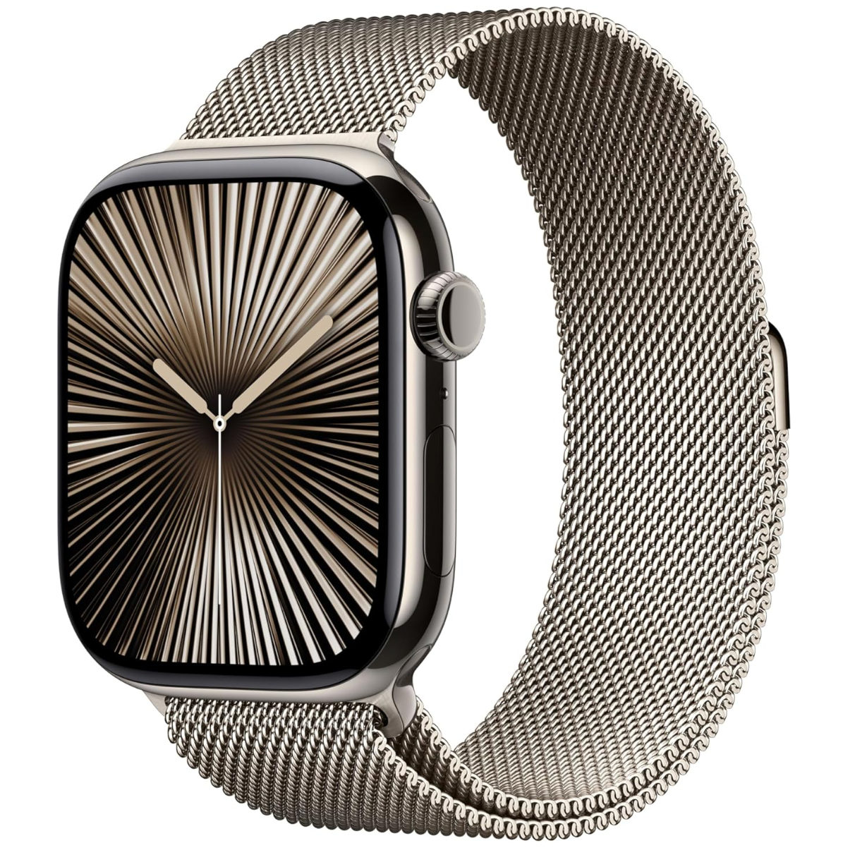 Apple Watch Series 10 GPS + Cellular 46mm Titanium Case met Milanese Loop - M/L Beige