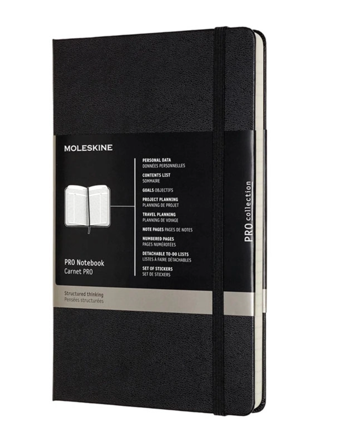 Moleskine notitieboek professional,  ft A4, gelijnd, harde cover, 189 blad, zwart