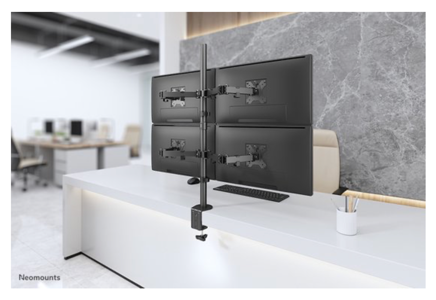 Neomounts FPMA-D550D4BLACK Monitorarm 4 schermen - 13-32" - 0-6 kg/scherm - zwart