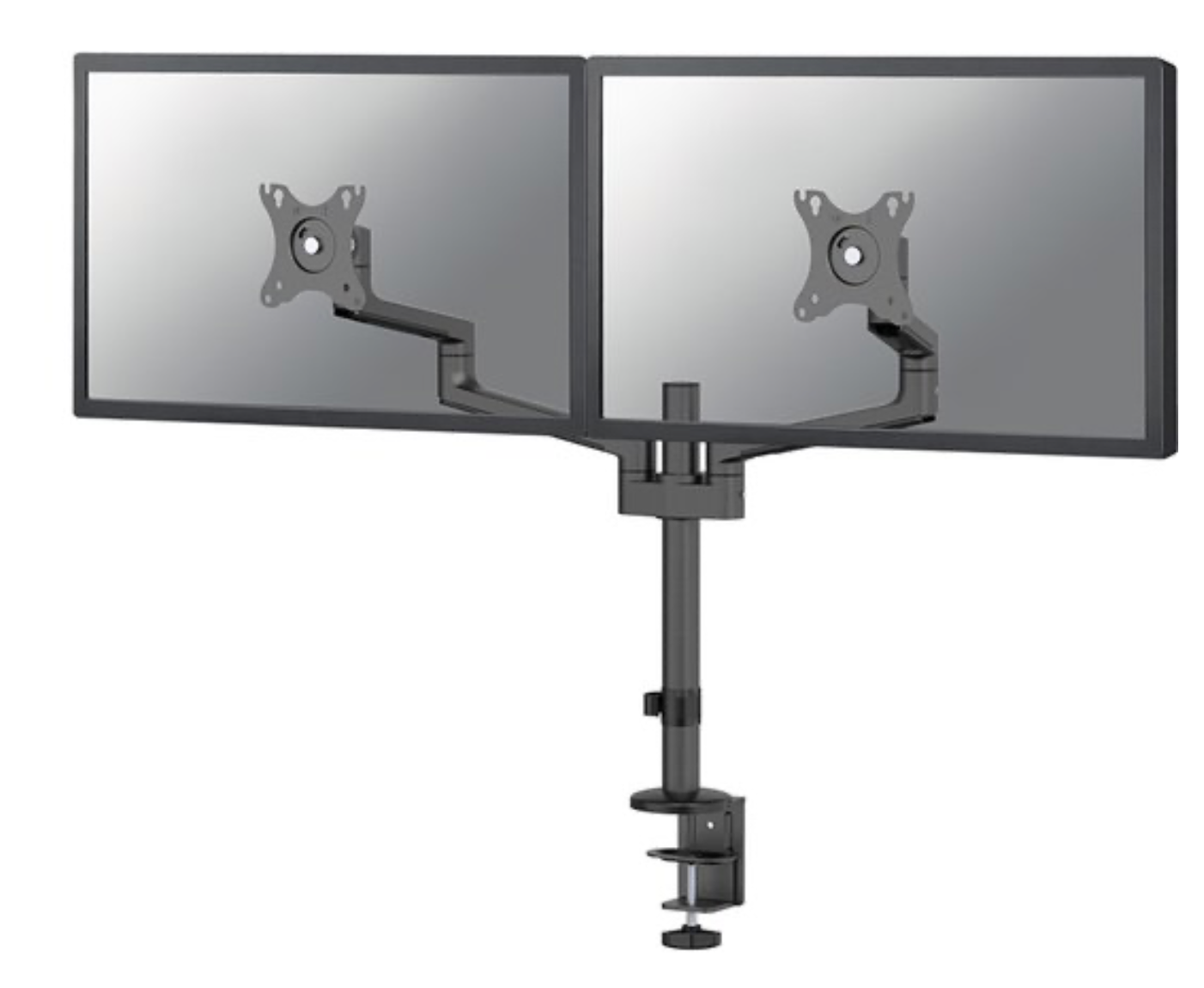 NeomountsNEXT Lite DS60-425BL2 Monitorarm 2 schermen - 17-27" - 0-8 kg/scherm - ruimtebesparend T-Rex model - 100% plasticvrije verpakking - zwart