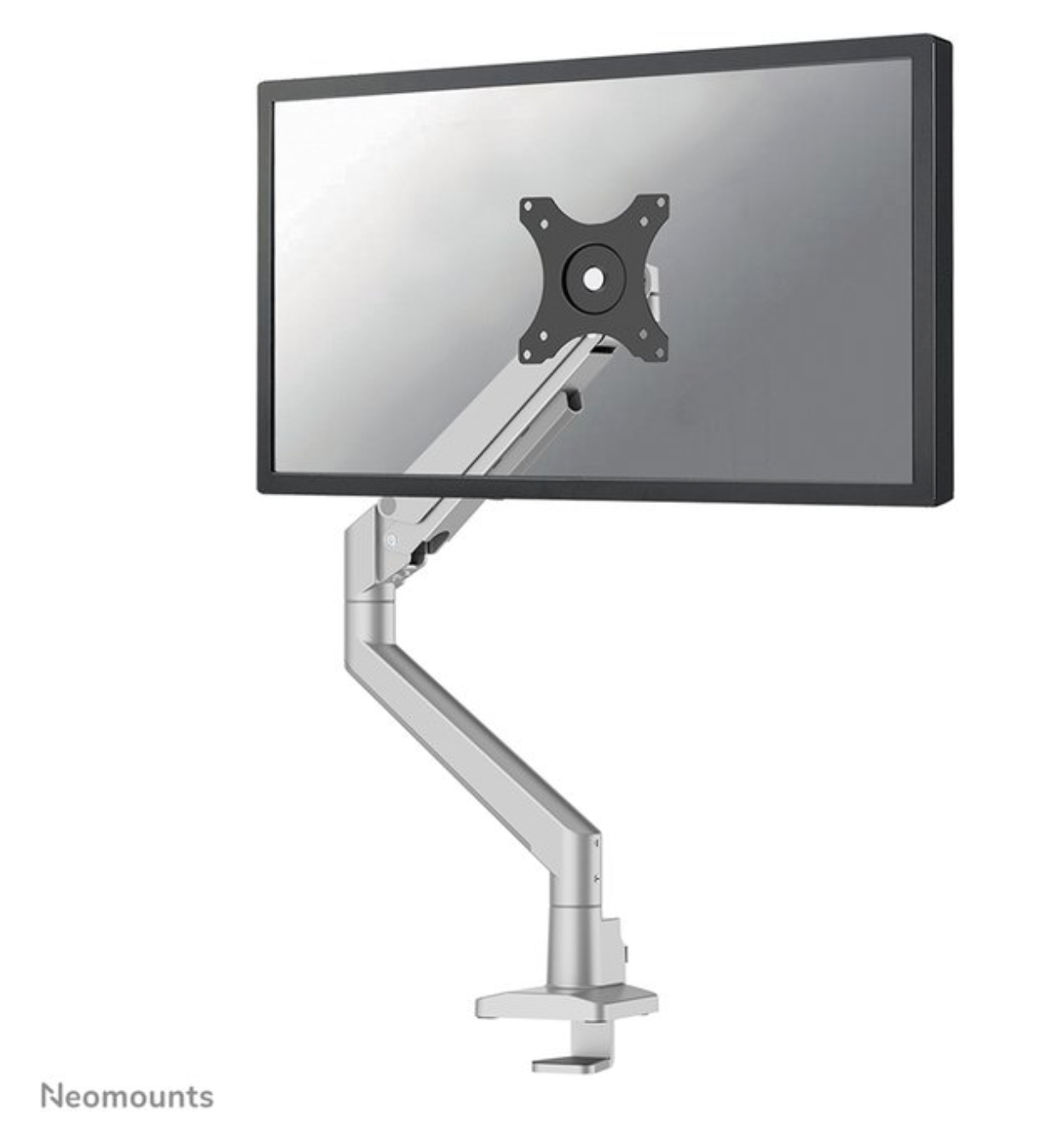 Neomounts NEXT Slim DS70-250SL1 Monitorarm 1 scherm - 17-35" - 1-9 kg (curved 8 kg) - gasveer - 180°-stop - Topfix - Easy Install-model - 100% plasticvrije verpakking - zilver