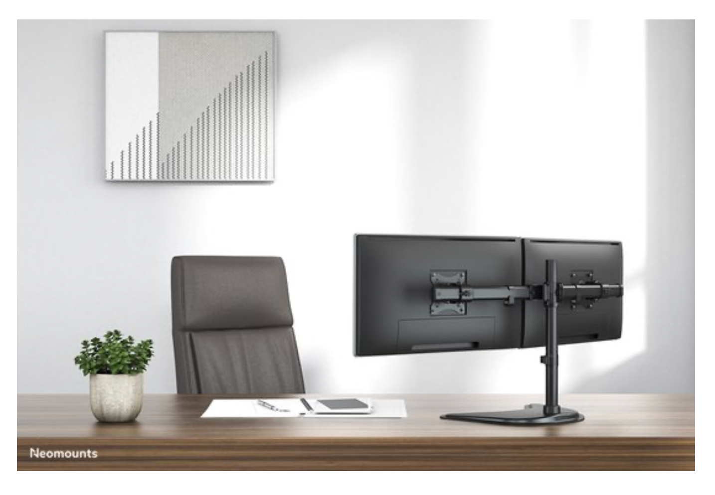 Neomounts NM-D335DBLACK Monitorstandaard 2 schermen 10-27" - 0-8 kg/scherm - zwart