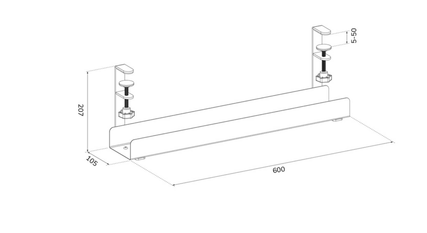 Neomounts ADS07-121BL Kabelgoot - klembevestiging - universeel