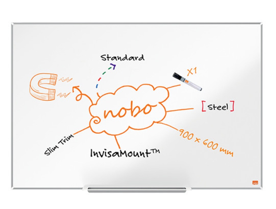 Nobo Impression Pro magnetisch whiteboard, gelakt staal, ft 90 x 60 cm