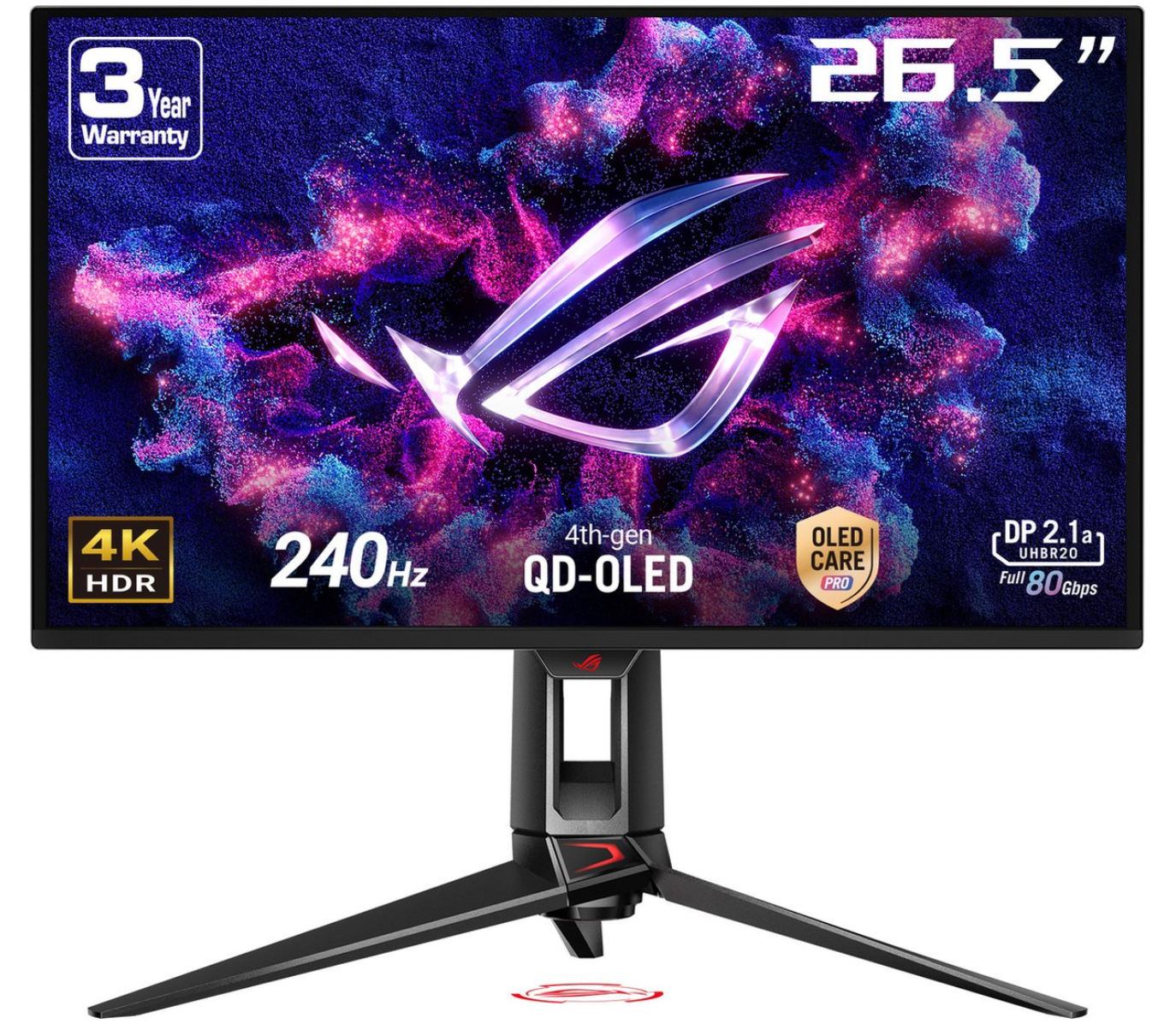 ASUS ROG Swift OLED PG27UCDM computer monitor 67,3 cm (26.5") 3840 x 2160 Pixels 4K Ultra HD QD-OLED Zwart