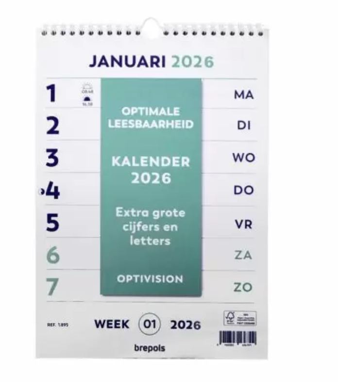 Brepols Optivision kalender Nederlandstalig, 2026