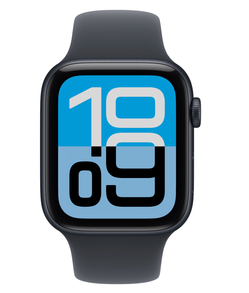 Apple Watch SE (2025) 44mm Midnight Sportband M/L