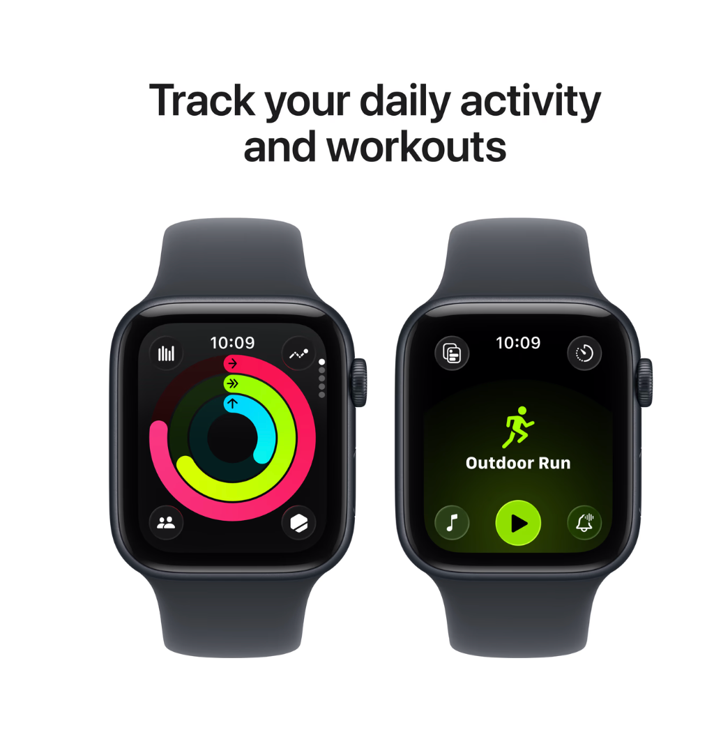 Apple Watch SE (2025) 44mm Midnight Sportband M/L