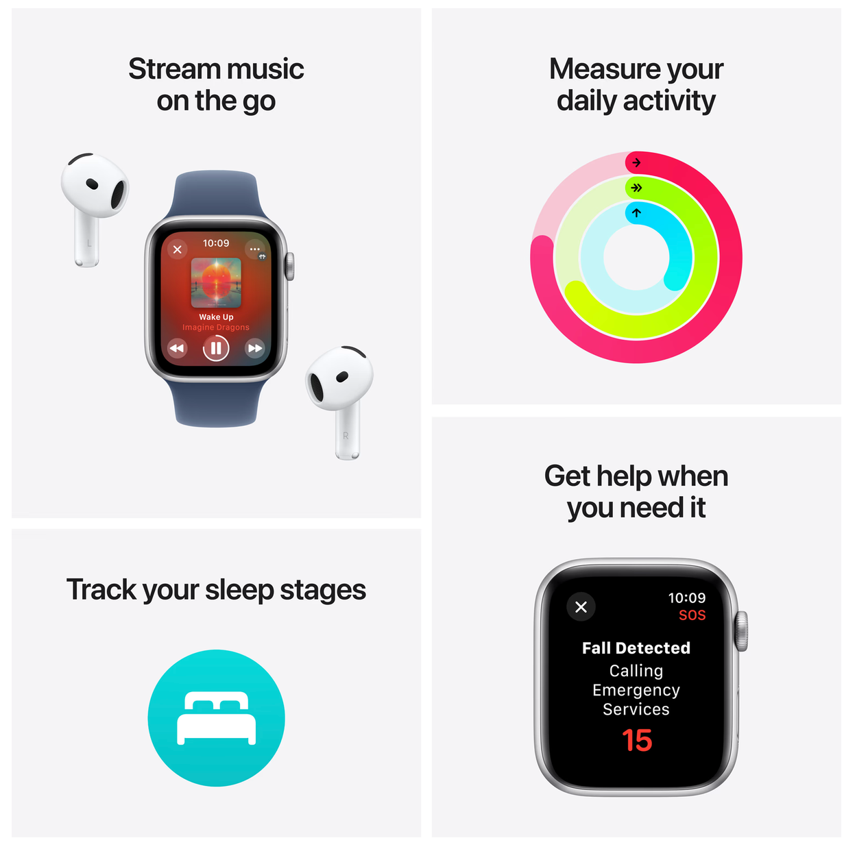 Apple Watch SE (2024) 4G 40mm Starlight Sportband S/M