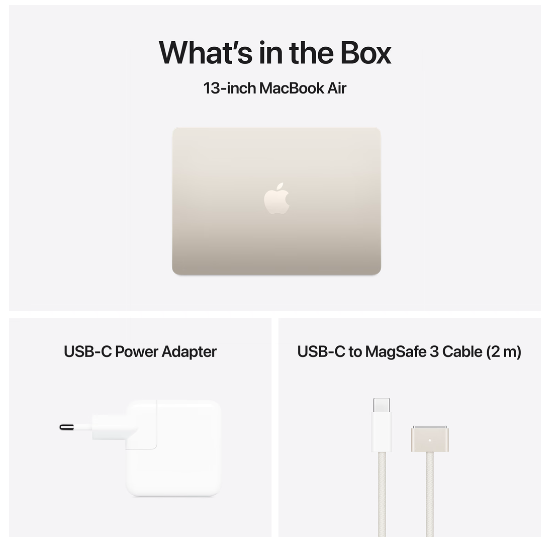 Apple MacBook Air 13 inch (2025) M4 (10 CPU/8 GPU) 16GB/256GB Sterrenlicht QWERTY