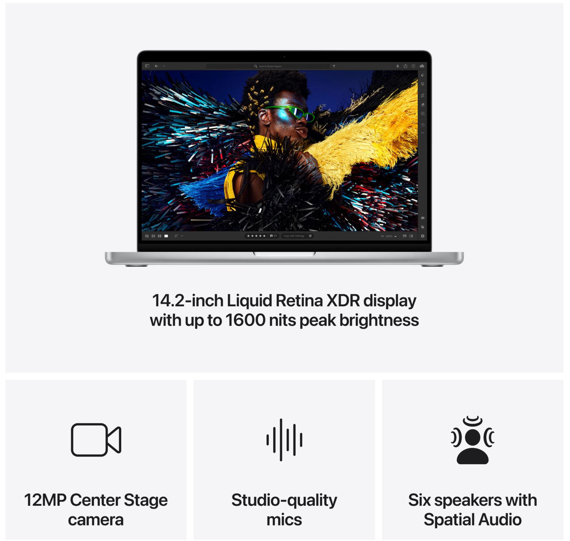Apple MacBook Pro 14 inch (2024) M4 (10 core CPU/10 core GPU) 16GB/1TB Zilver QWERTY
