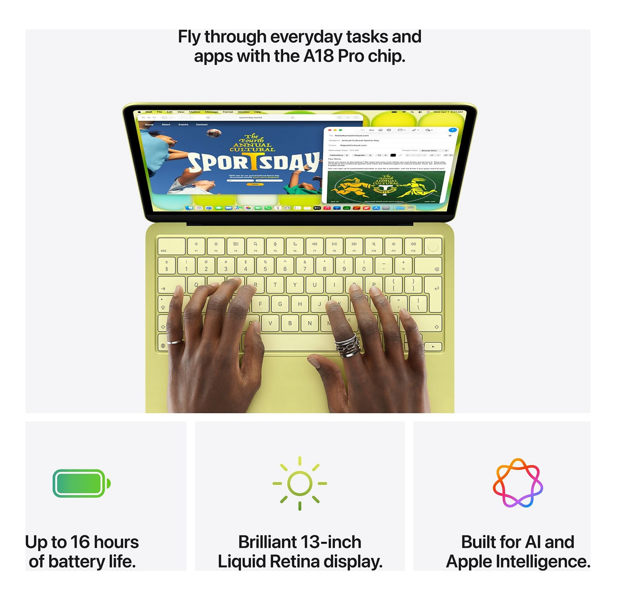 Apple MacBook Neo (2026) 13inch A18 Pro 8GB 512GB Touch ID Citrus AZERTY