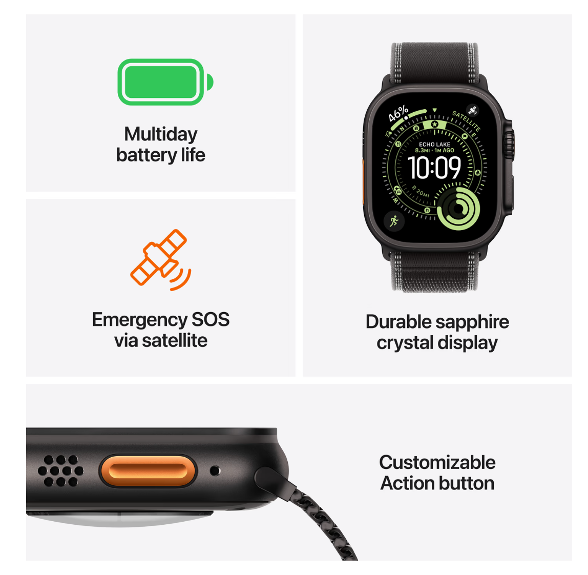 Apple Watch Ultra 3 Cellular 49mm Natural Trail Band M/L