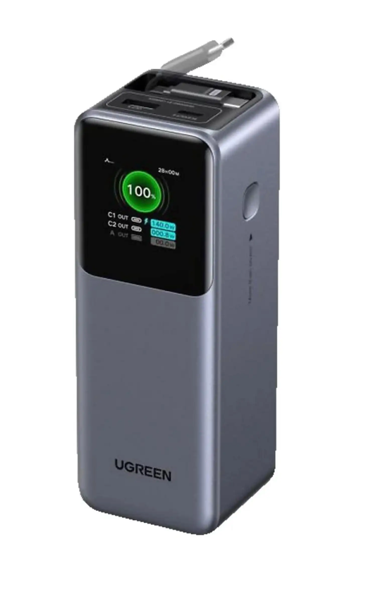 UGREEN PB726 20.000mAh 165W power bank 2x USB-C 1x USB-A retractable USB-C cable 