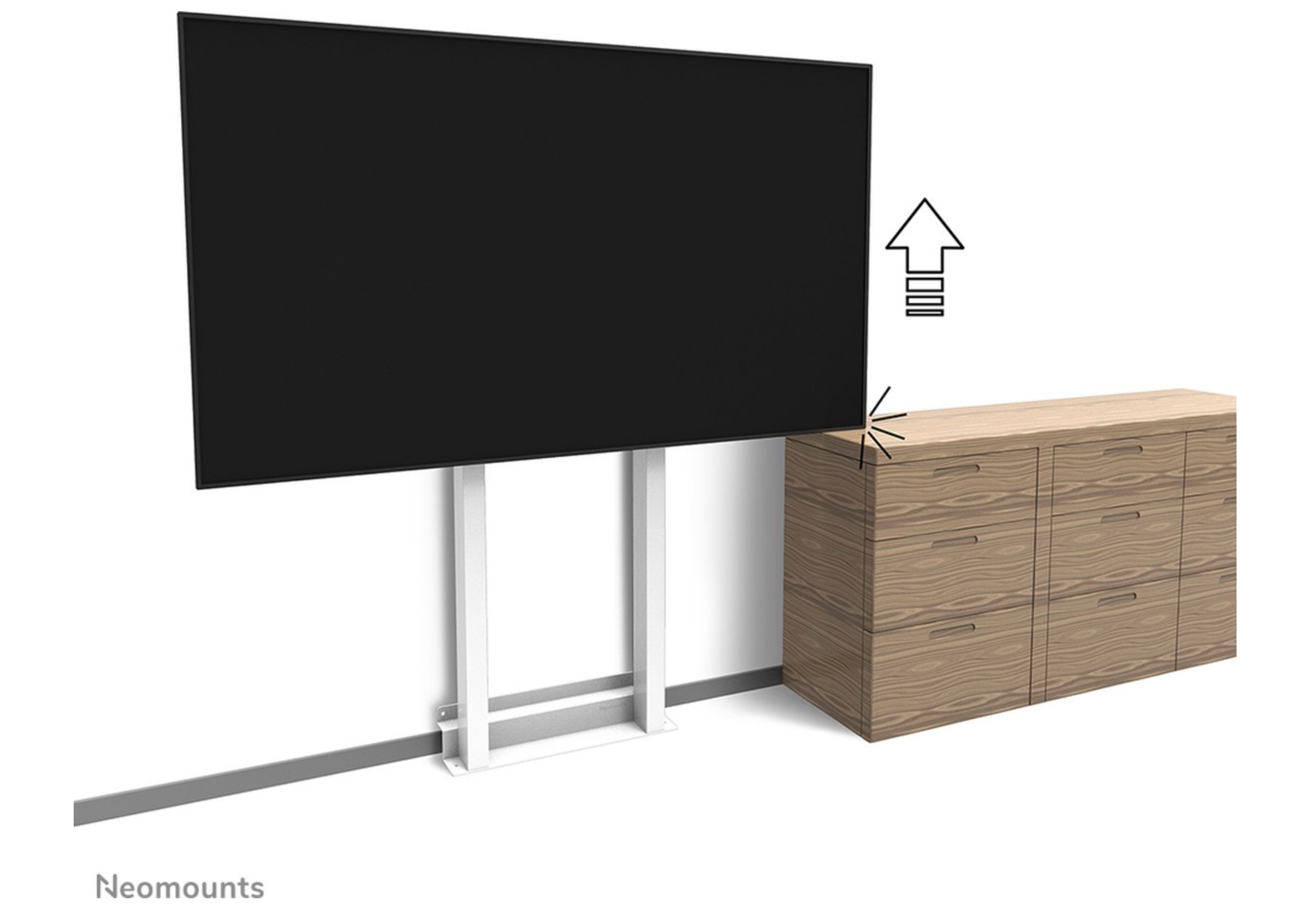Neomounts WL55-875WH1 TV vloerstandaard 55-100" - wand - gemotoriseerd - TÜV