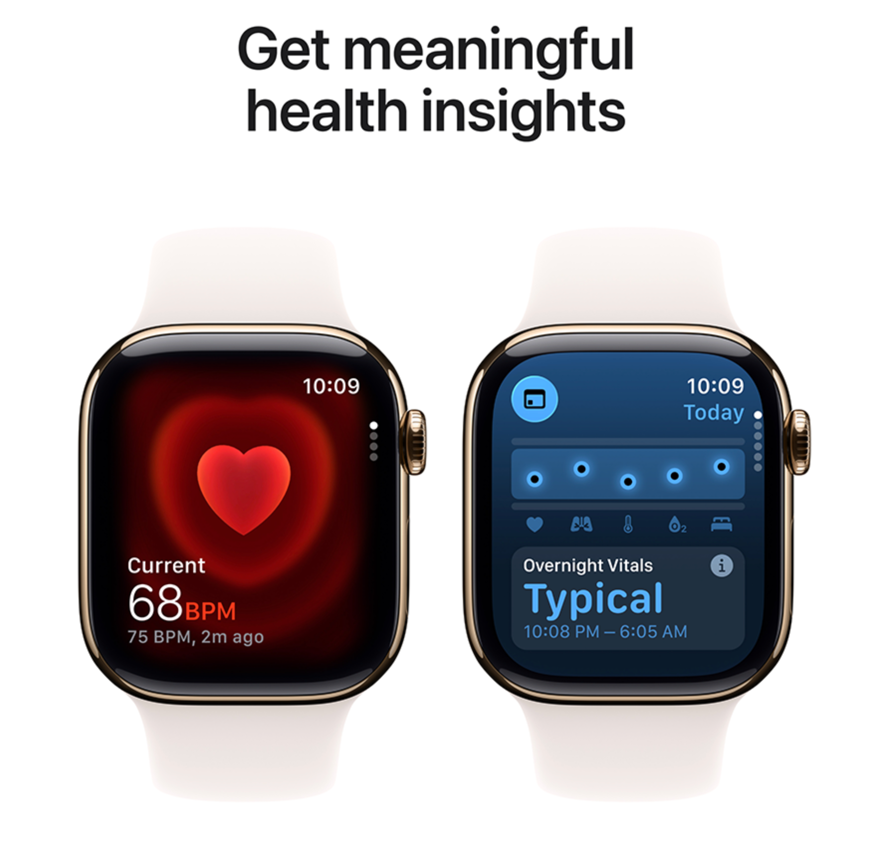 Apple Watch Series 11, 46mm, GPS + Cellular, Titanium, Sportbandje S/M, Goud (Roze)