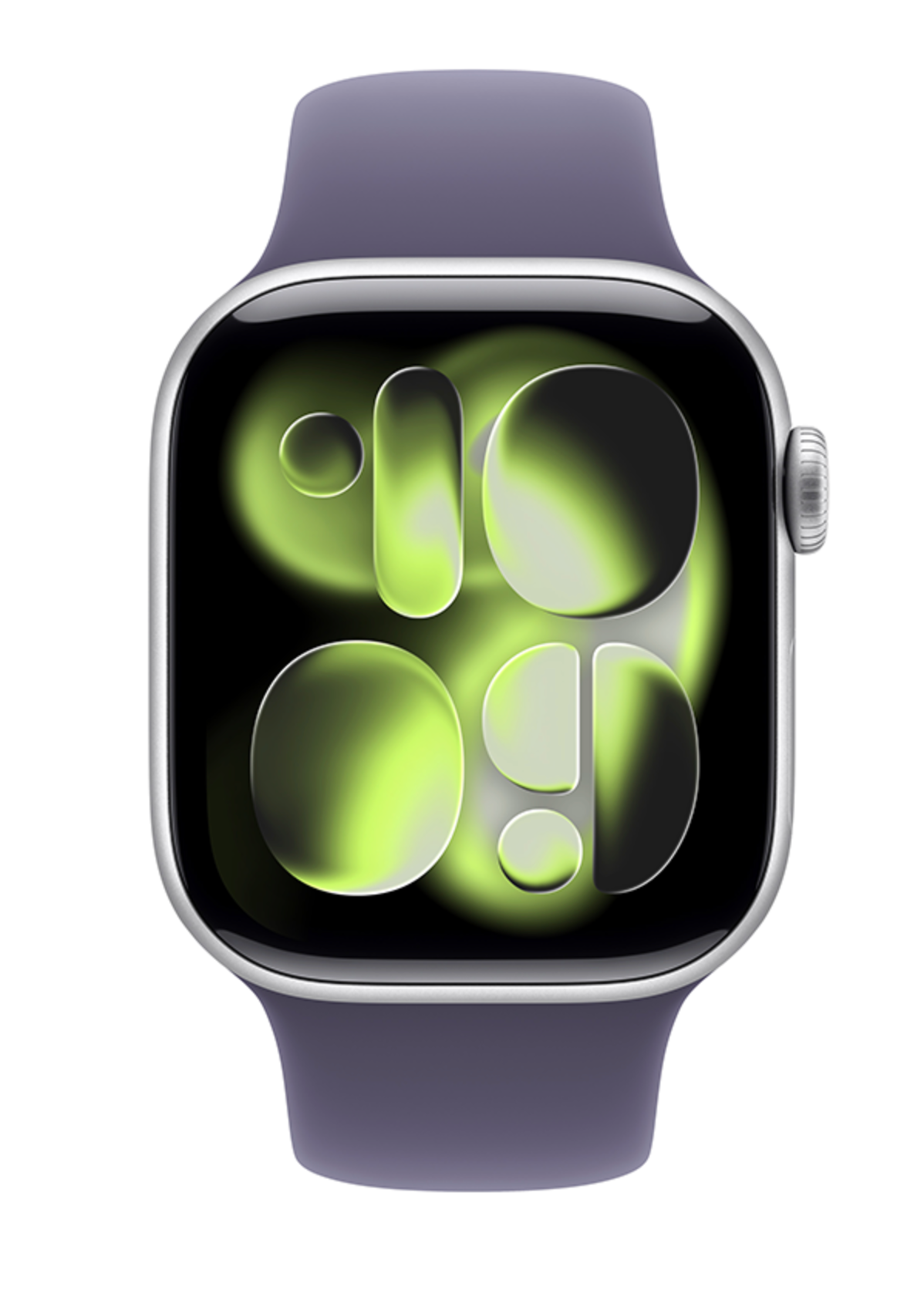 Apple Watch Series 11, 42mm GPS + Cellular Aluminium Sportbandje M/L, Zilver (Paars)