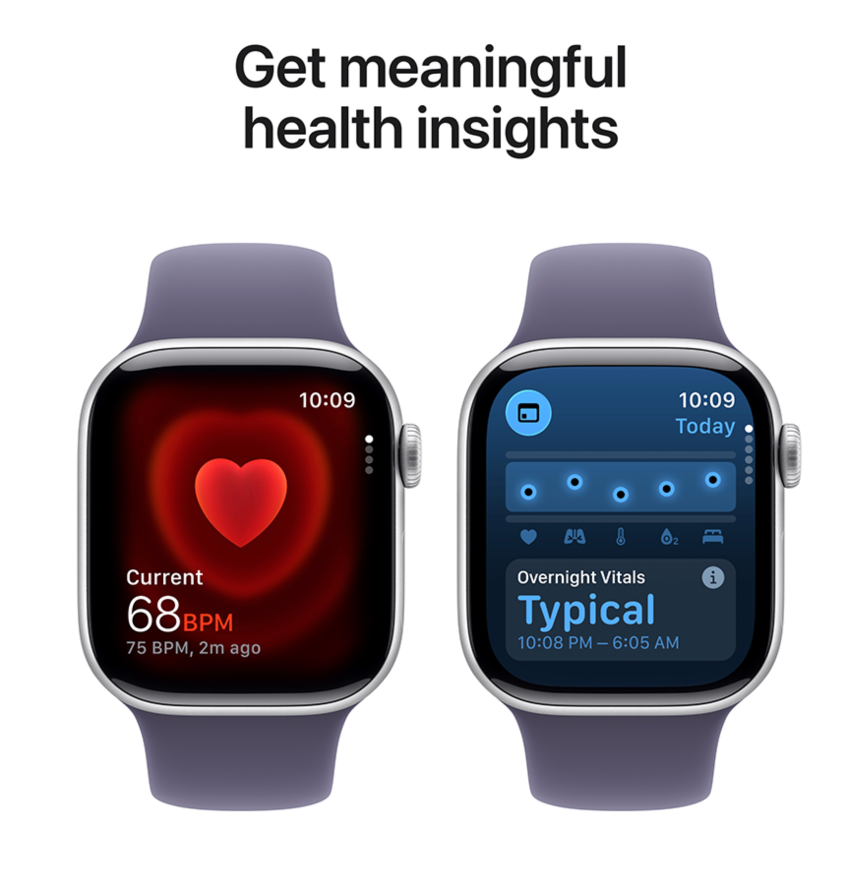 Apple Watch Series 11, 42mm GPS + Cellular Aluminium Sportbandje M/L, Zilver (Paars)