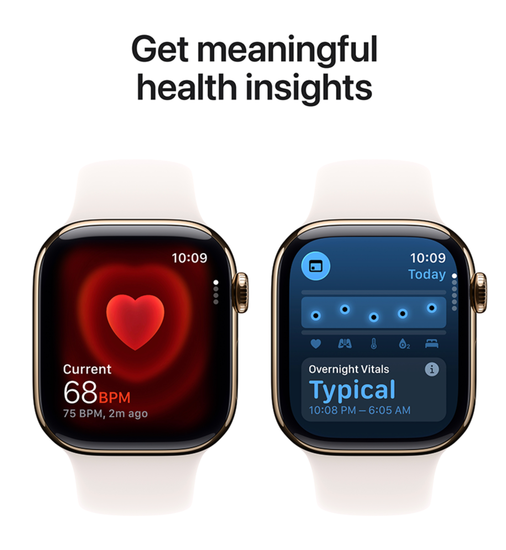 Apple Watch Series 11, 42mm, GPS + Cellular, Titanium, Sportbandje M/L, Goud (Roze)