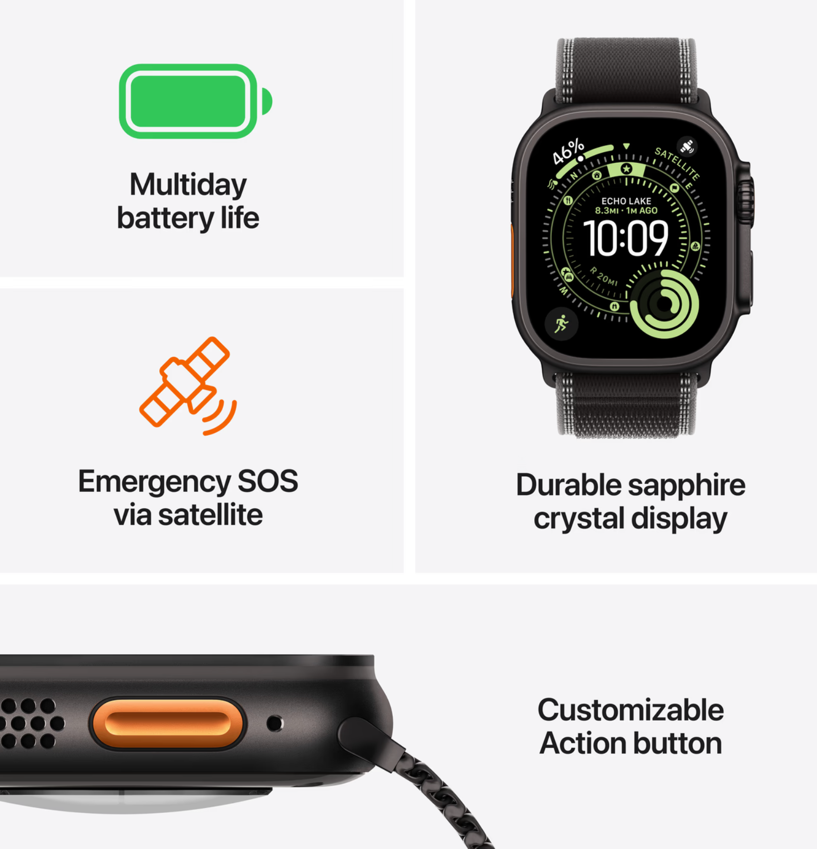 Apple Watch Ultra 3 Cellular 49mm Zwart Ocean Band