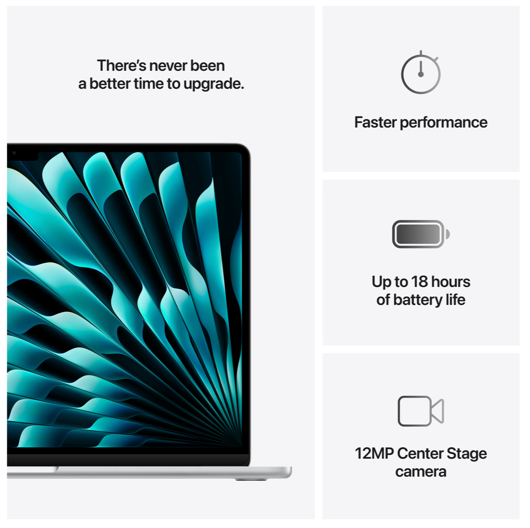 Apple MacBook Air 15 inch (2025) M4 (10 core CPU/10 core GPU) 16GB/512GB Zilver  QWERTY 