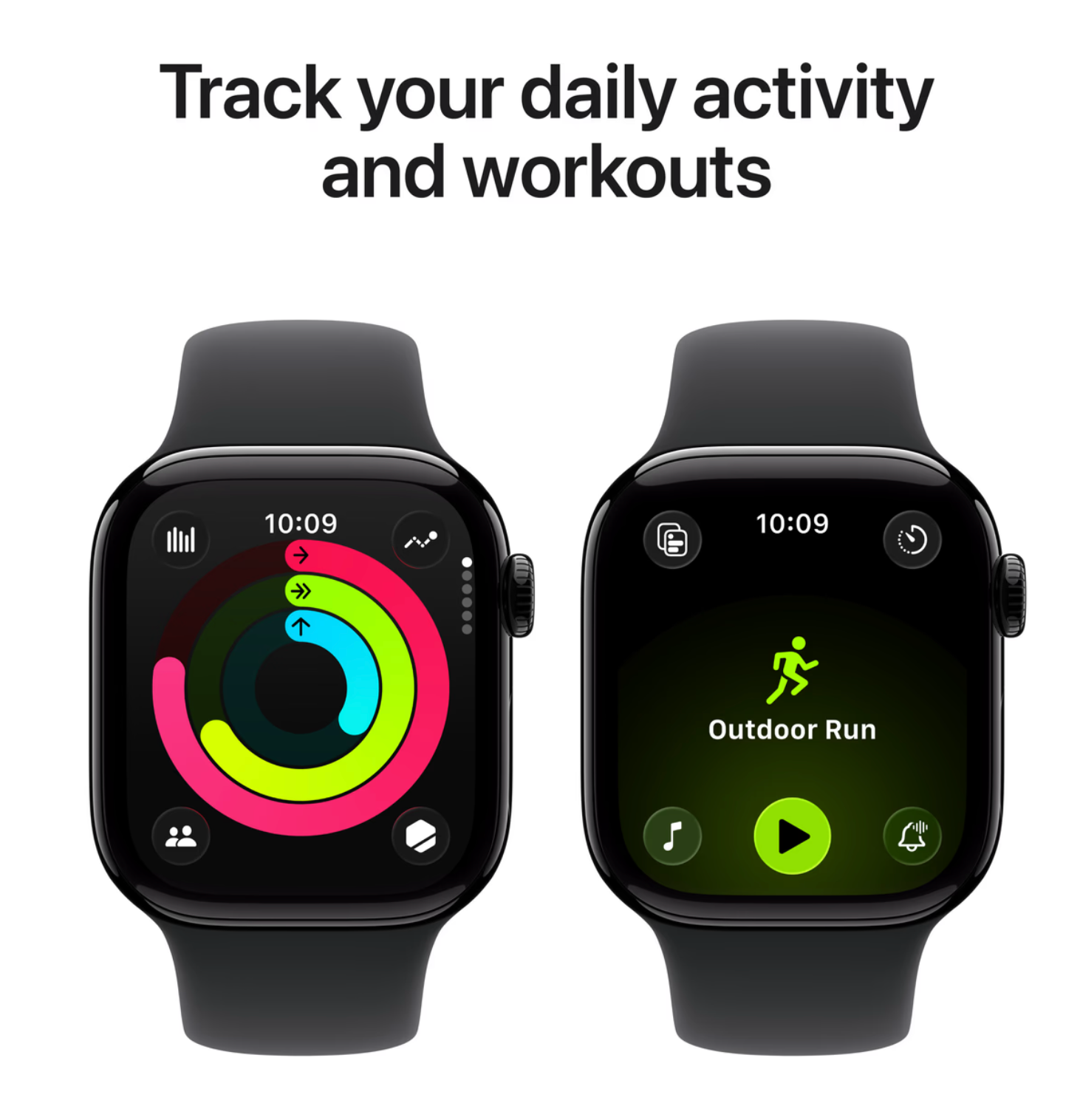 Apple Watch Series 11 42mm Zwart Sportband S/M