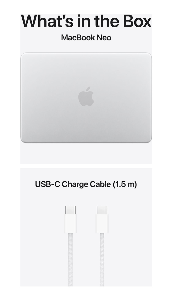 AppleMacBook Neo (2026) 13inch A18 Pro 8 GB 256GB Silver QWERTY