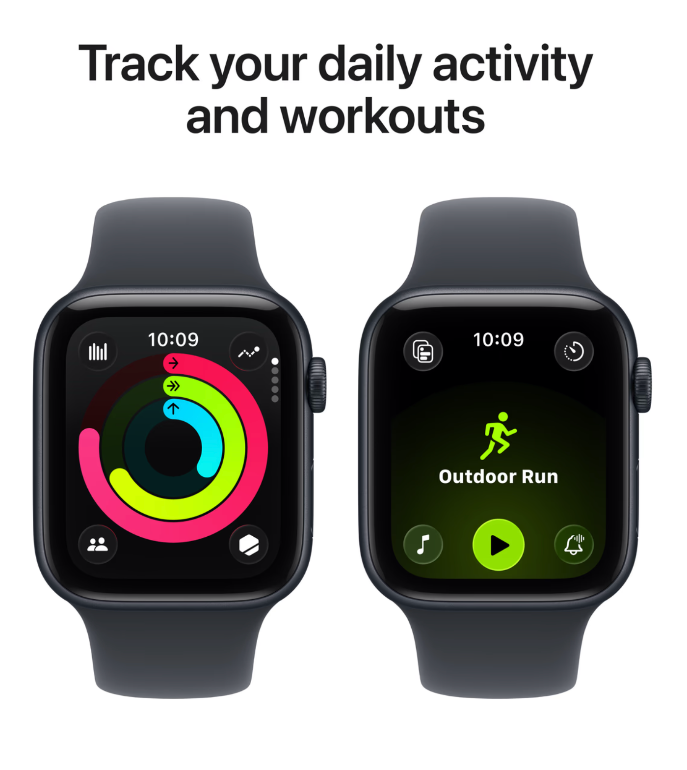 Apple Watch SE (2025) 44mm Midnight Sportband S/M