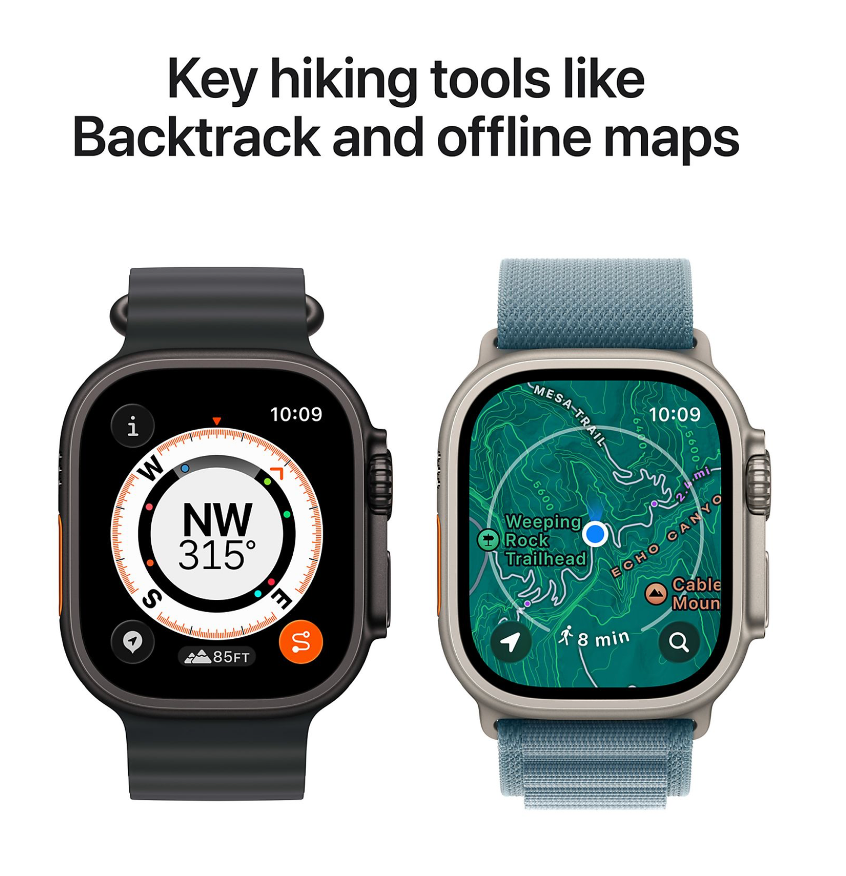 Apple Watch Ultra 3 GPS + Cellular - 49mm Black Titanium Case - Black Alpine Loop - Large Smartwatch Black 