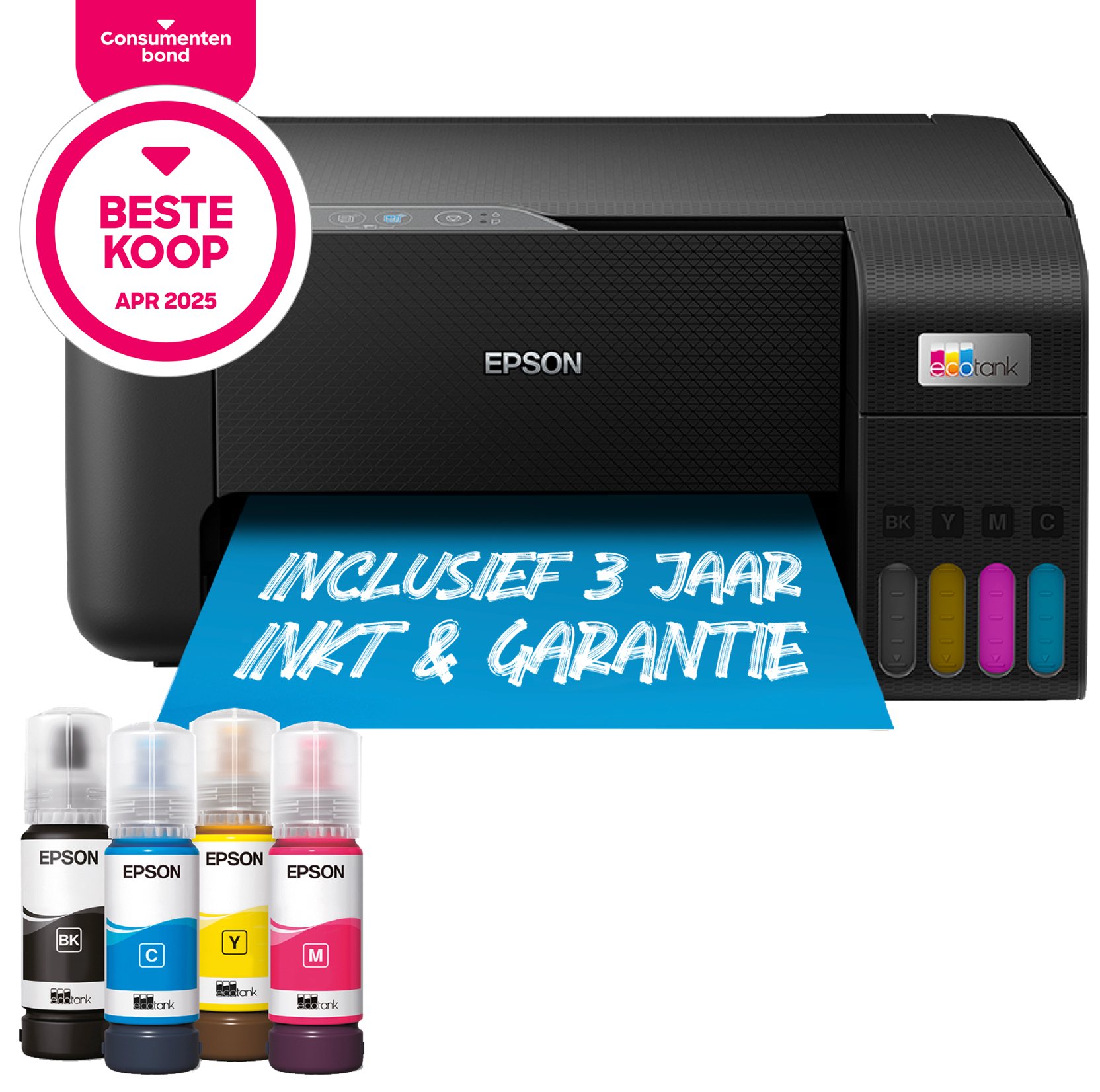 Epson EcoTank ET-2860 A4 multifunctionele Wi-Fi-printer met inkttank, inclusief tot 3 jaar inkt