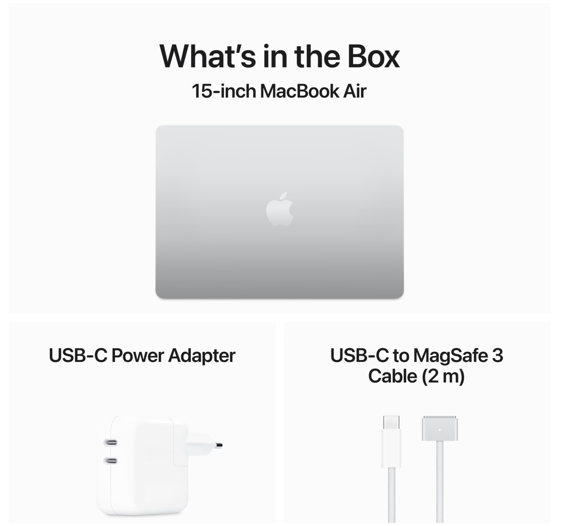 Apple MacBook Air 15 inch (2024) M3 (8 core CPU/10 core GPU) 16GB/512GB Zilver QWERTY