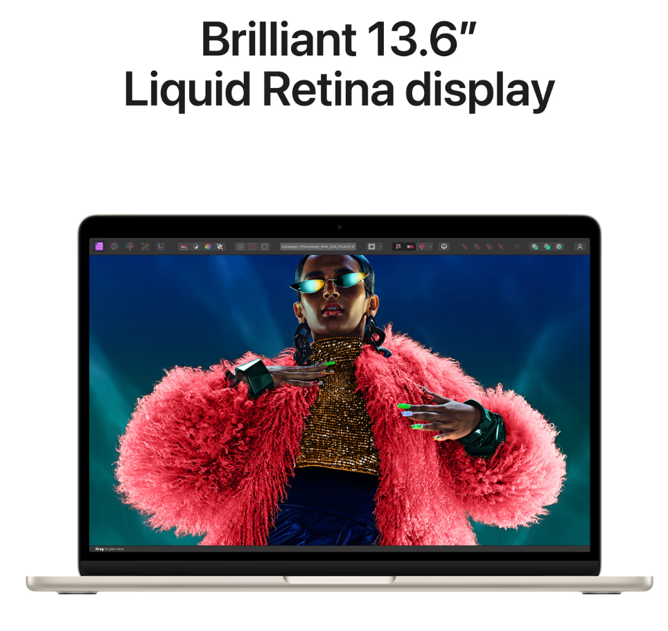 Apple MacBook Air 13 inch (2024) M3 8-core, 24GB ram, 10-core GPU, 512GB ssd, Sterrenlicht, QWERTY 
