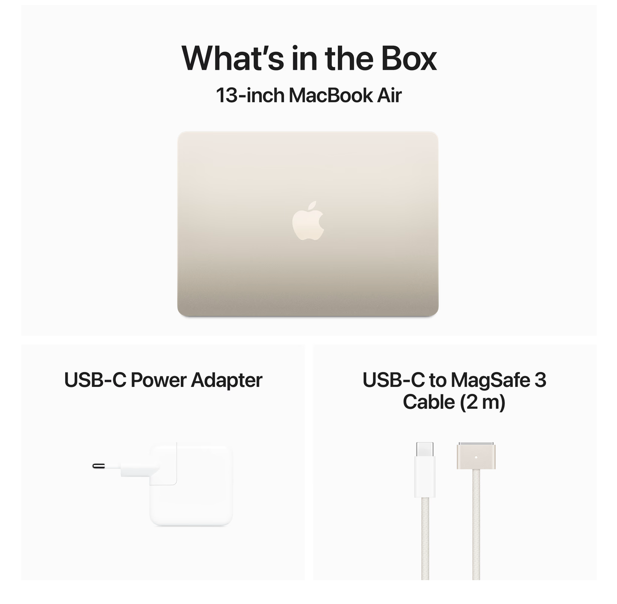 Apple MacBook Air 13 inch (2024) M3 8-core, 24GB ram, 10-core GPU, 512GB ssd, Sterrenlicht, QWERTY 