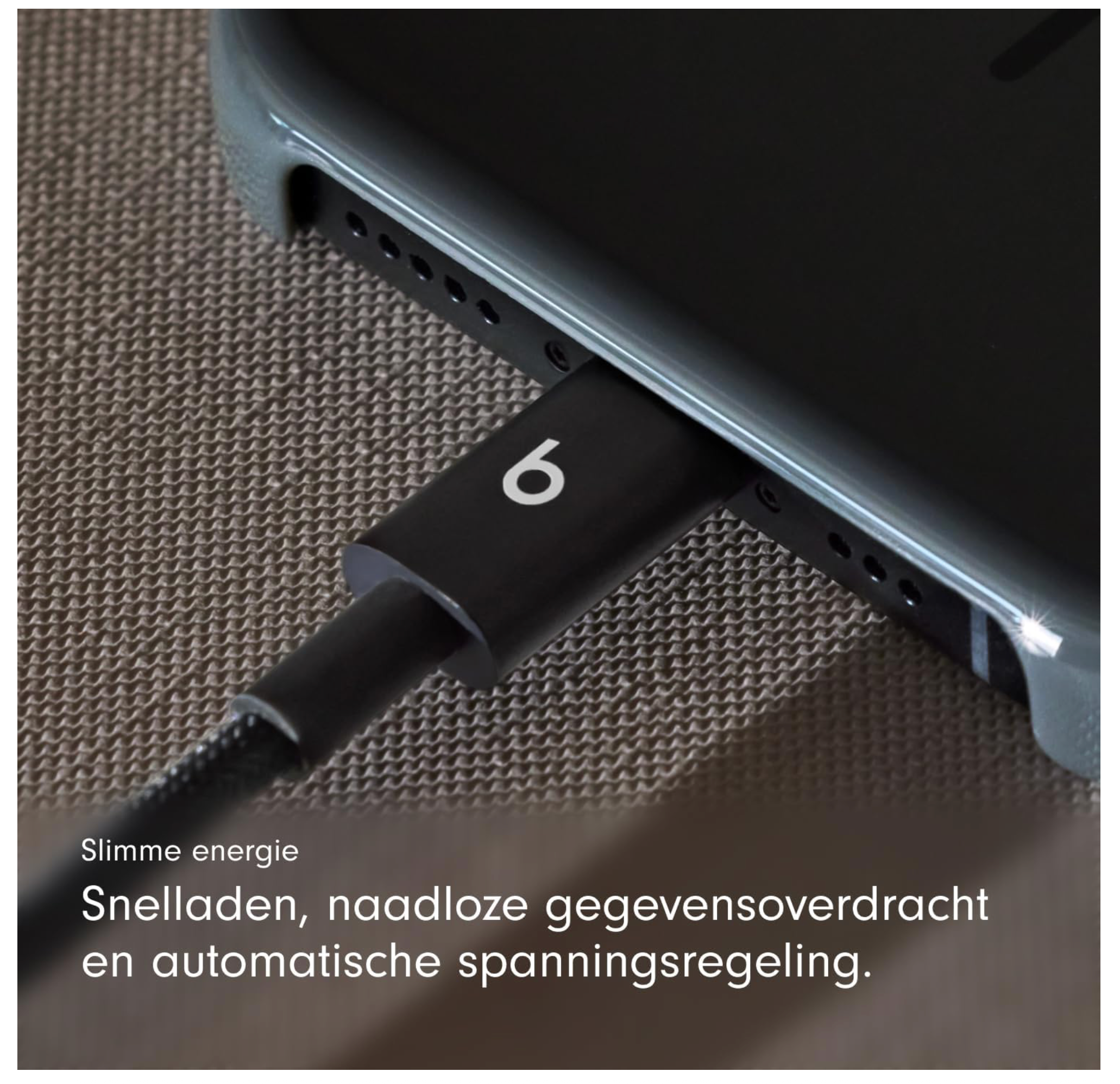 eats-kabel voor USB-C naar USB-C Geweven, snelladen, stevig ontwerp dat niet in de knoop raakt, compatibele oplader voor Apple- en Android-apparaten (1,5 m) zwart