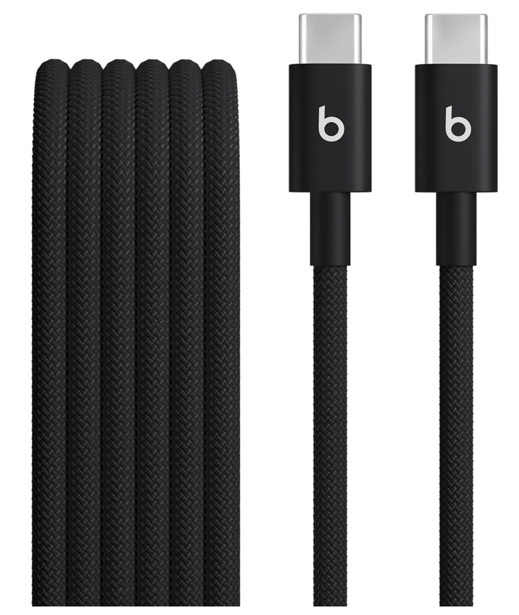 eats-kabel voor USB-C naar USB-C Geweven, snelladen, stevig ontwerp dat niet in de knoop raakt, compatibele oplader voor Apple- en Android-apparaten (1,5 m) zwart