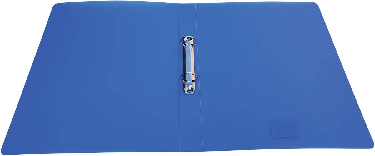Alpha ringmap, voor ft A4, uit PP, 2 ringen van 25 mm, transparant blauw