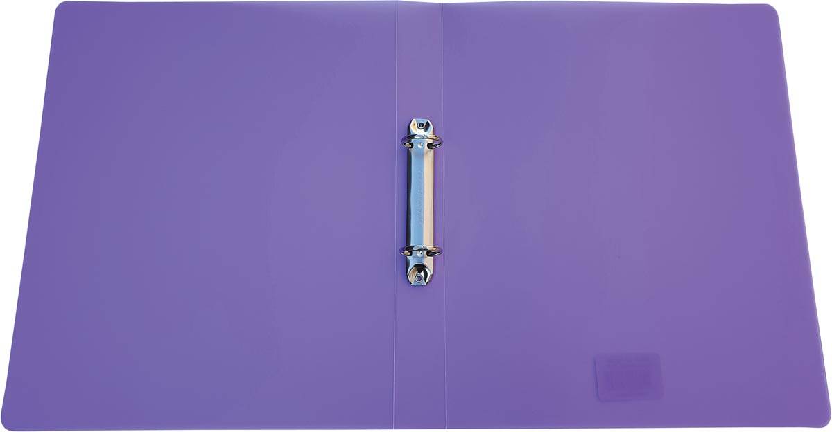 Alpha ringmap, voor ft A4, uit PP, 2 ringen van 25 mm, transparant paars