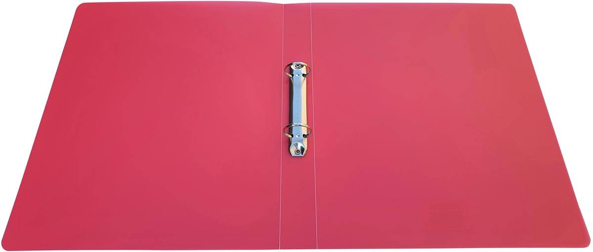 Alpha ringmap, voor ft A4, uit PP, 2 ringen van 25 mm, transparant rood