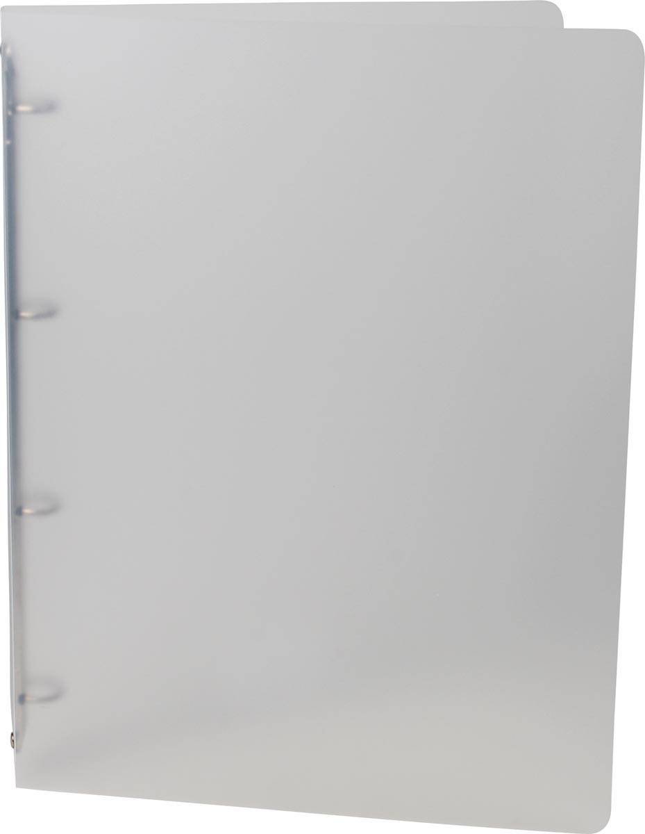 Alpha ringmap, voor ft A4, uit PP, 4 ringen van 16 mm, transparant wit