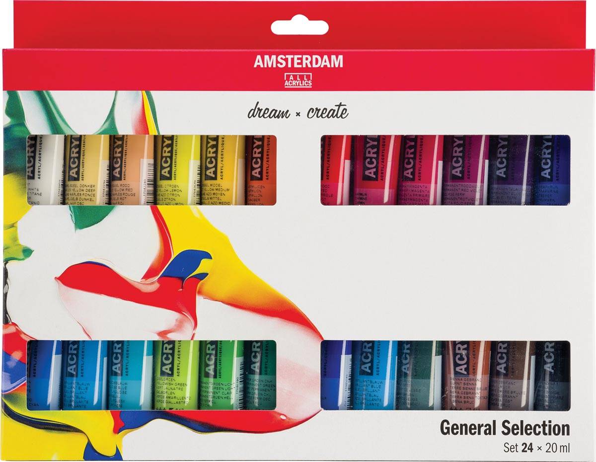 Amsterdam acrylverf tube van 20 ml, etui van 24 stuks