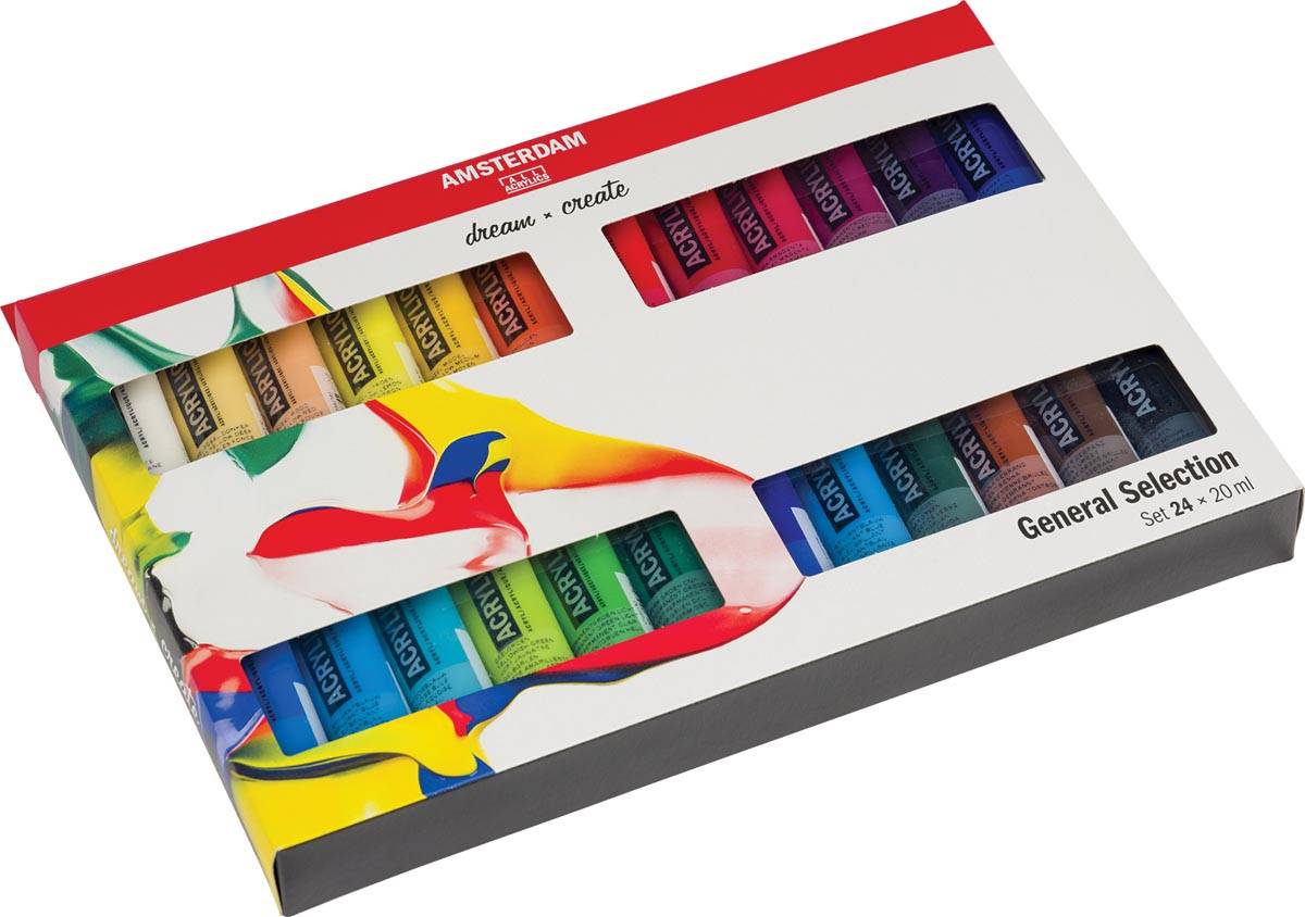 Amsterdam acrylverf tube van 20 ml, etui van 24 stuks